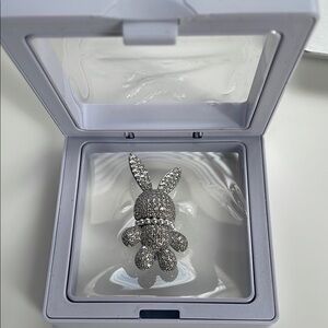 Brand New Glittering Silver Bunny Brooch, Size Width 2cm*Height 4cm